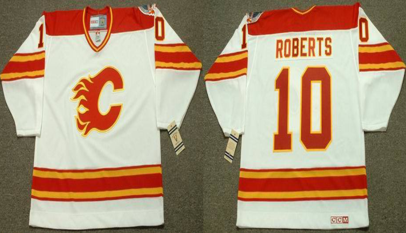 2019 Men Calgary Flames #10 Roberts white CCM NHL jerseys->calgary flames->NHL Jersey